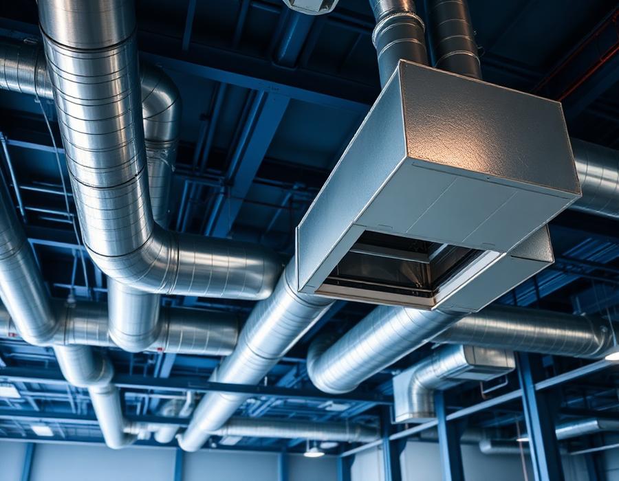 Commercial HVAC ductwork installation